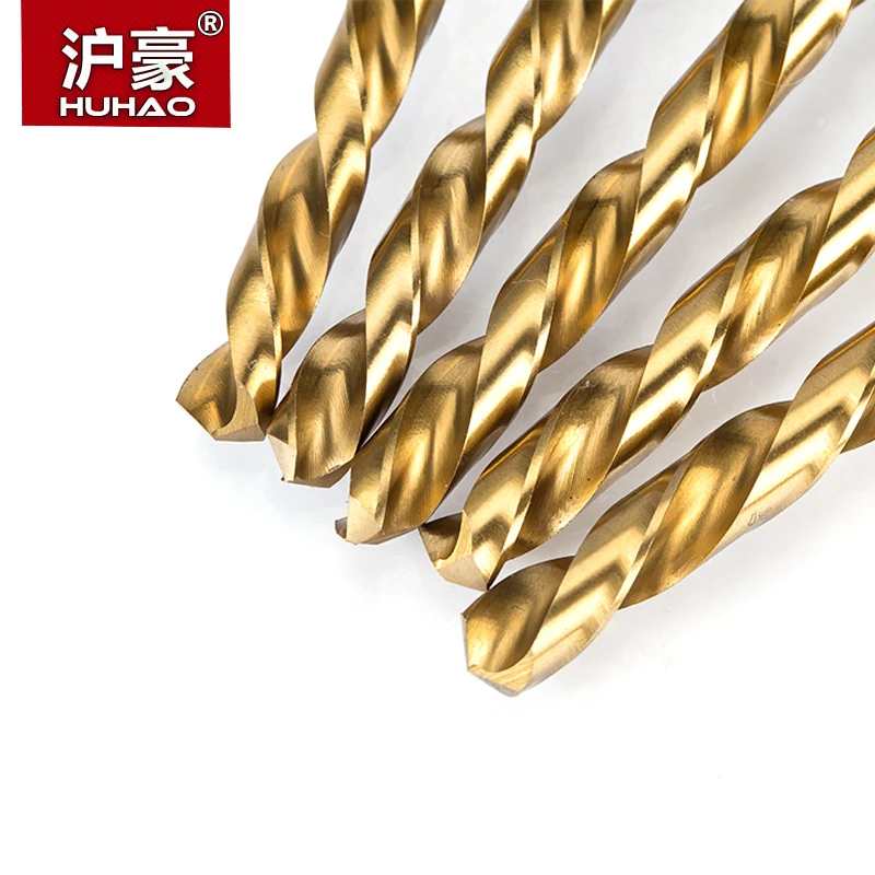 

HUHAO 5pc Twist Drill Bits TIN Coated Drill Bits Dia. 4.0-6.9mm Drilling Stainless Steel M2 High Speed Steel Alloy Metal Tool