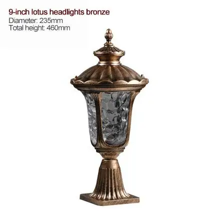 Stigma lamp bronze MLZAOSN классический садовый светильник, настенный светильник, водонепроницаемый Стройный светильник s, уличный светильник s, пейзаж, наружная колонна, лампа с высоким полюсом - Испускаемый цвет: Stigma lamp bronze
