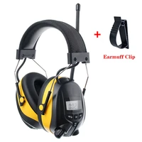 nrr 25db mp3 am fm radio hearing protection ear muffs electronic ear protector noise reduction safety earmuffs for working