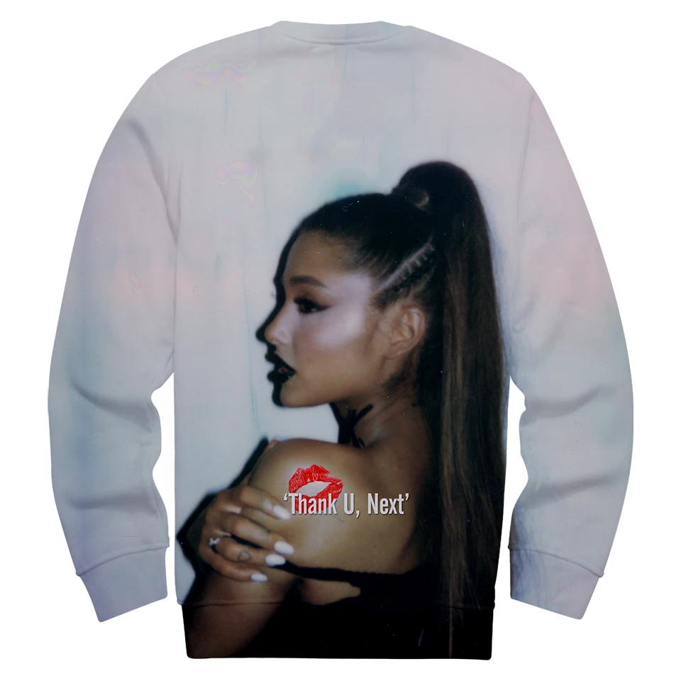 Ariana Grande, 3D Толстовка с капюшоном, Женская толстовка с длинным рукавом, свитшот с круглым вырезом, уличная одежда Harajuku размера плюс