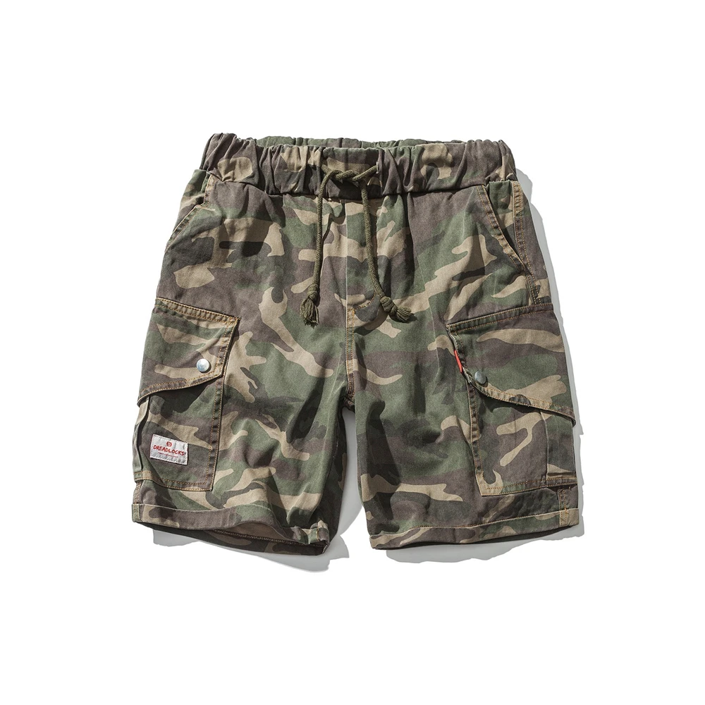 

Шорты мужские хлопковые в стиле хип-хоп, Модные свободные камуфляжные спортивные короткие штаны с прямыми лямками, уличная одежда, 5 моделей...