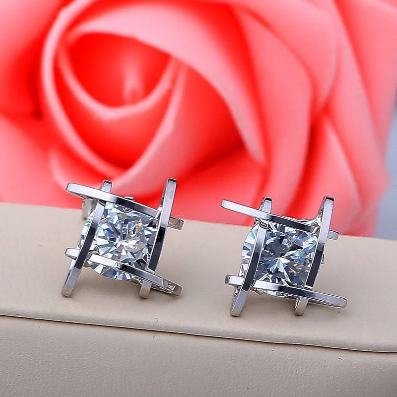 elegant and charming black with rhinestones full of crystal squares Earrings-carnations for For women Shoes girls 20182105 | Украшения и