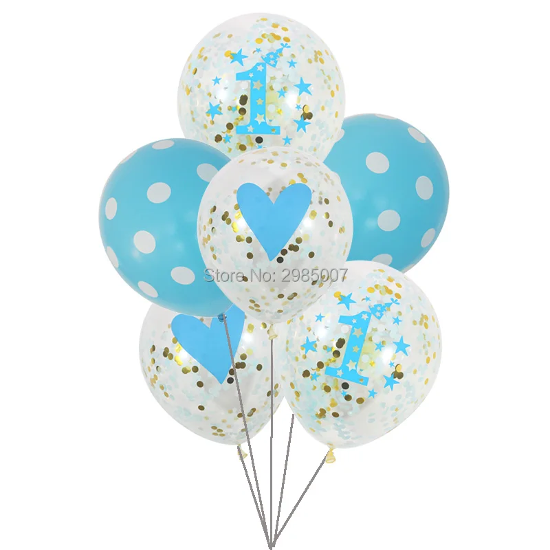 9 шт./лот это девочка мальчик воздушные шары первый День рождения baby shower 1 й