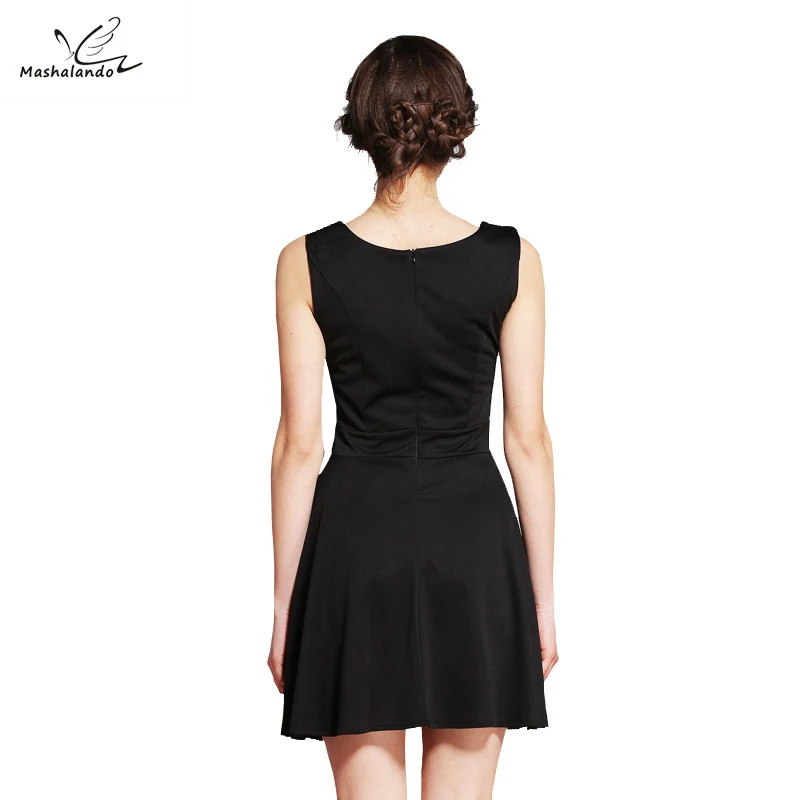 Fashions Spring Summer Dresses 2017 Solid Black Short Vestidos Moda Clothing for Women Sundress Vintage Retro Rockabilly | Женская