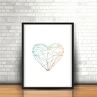Художественный плакат сердце геометрические линии креативная настенная картина белый черный красочный холст печать фото на столе картина на стену без рамки