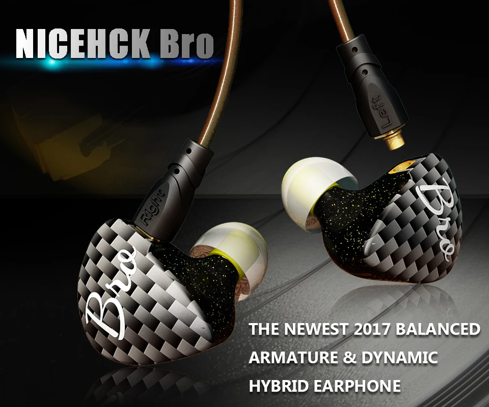 NICEHCK Bro наушники-вкладыши 1BA+ 1DD гибридные наушники MMCX наушники HIFI DJ спортивные наушники для бега гарнитура вкладыши MMCX съемный