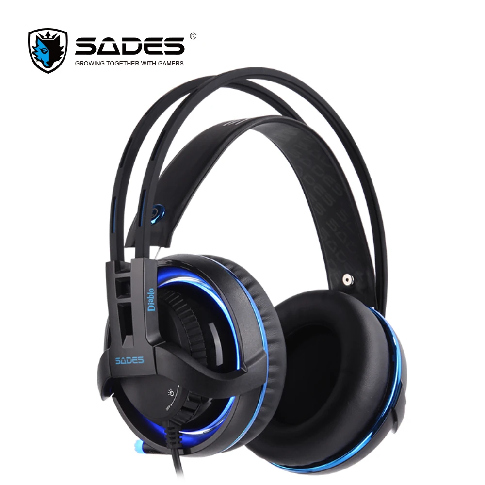 Игровые наушники SADES с эффектом Realtek RGB подсветкой выдвижным микрофоном|Наушники