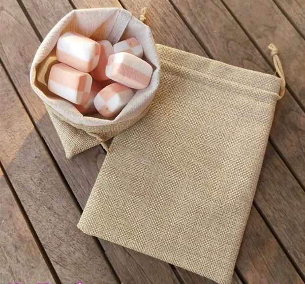 

300 шт. Мешковина конфетный упаковочный пакет для печенья деревенский свадебный мешок для подарков WB87