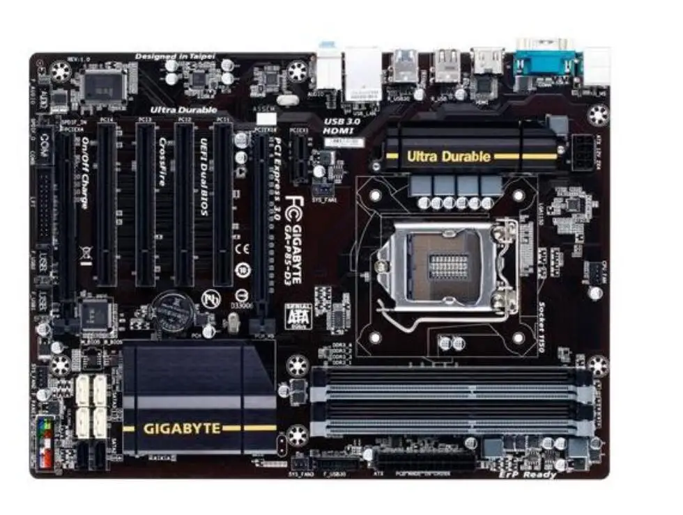 Настольная Материнская плата Gigabyte original GA-P85-D3 DDR3 P85-D3 Socket LGA 1150 материнская плата твердотельная интегрированная