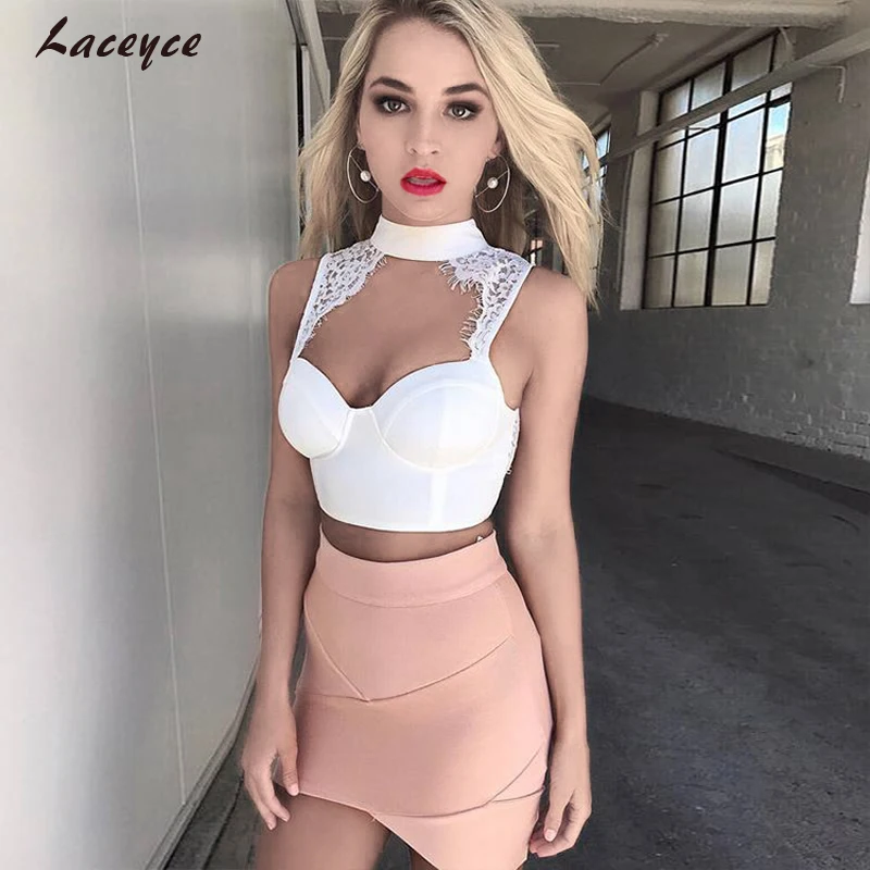 Кружево yce 2018 новый ремень Ким Кардашян дамы черного розового и белого цвета