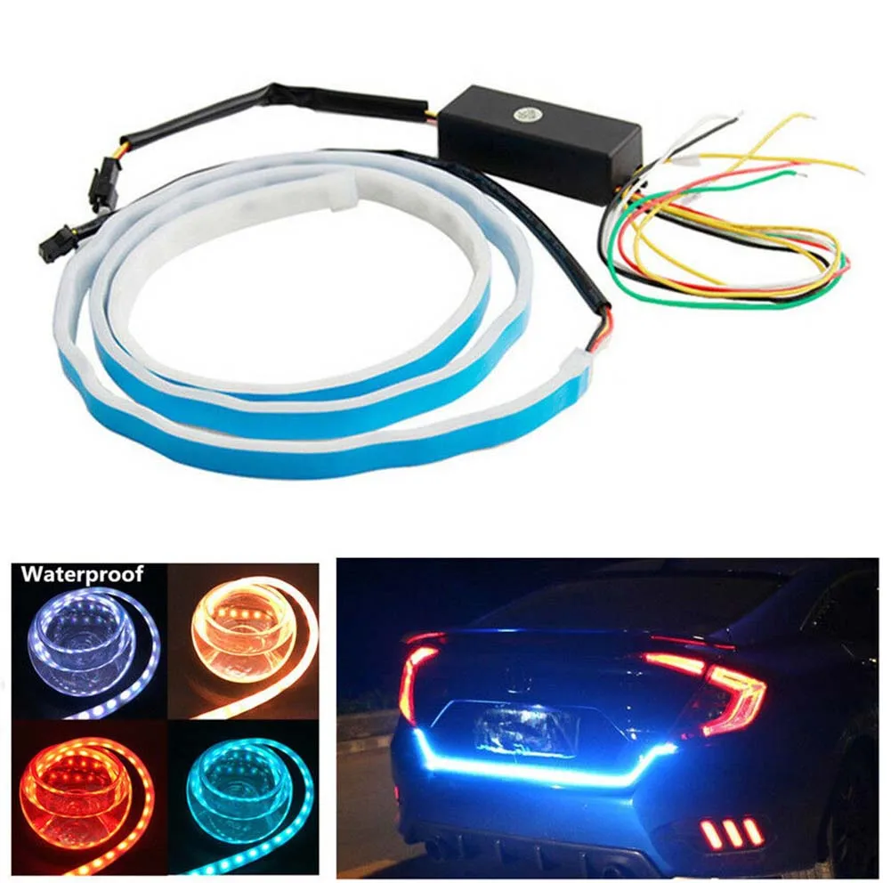 

12V Car Flow Type LED Strip Light Tailgate Turning Signal Lights Bar Trunk Strips Lamp Signal Guide Strip for Headlight Assembly