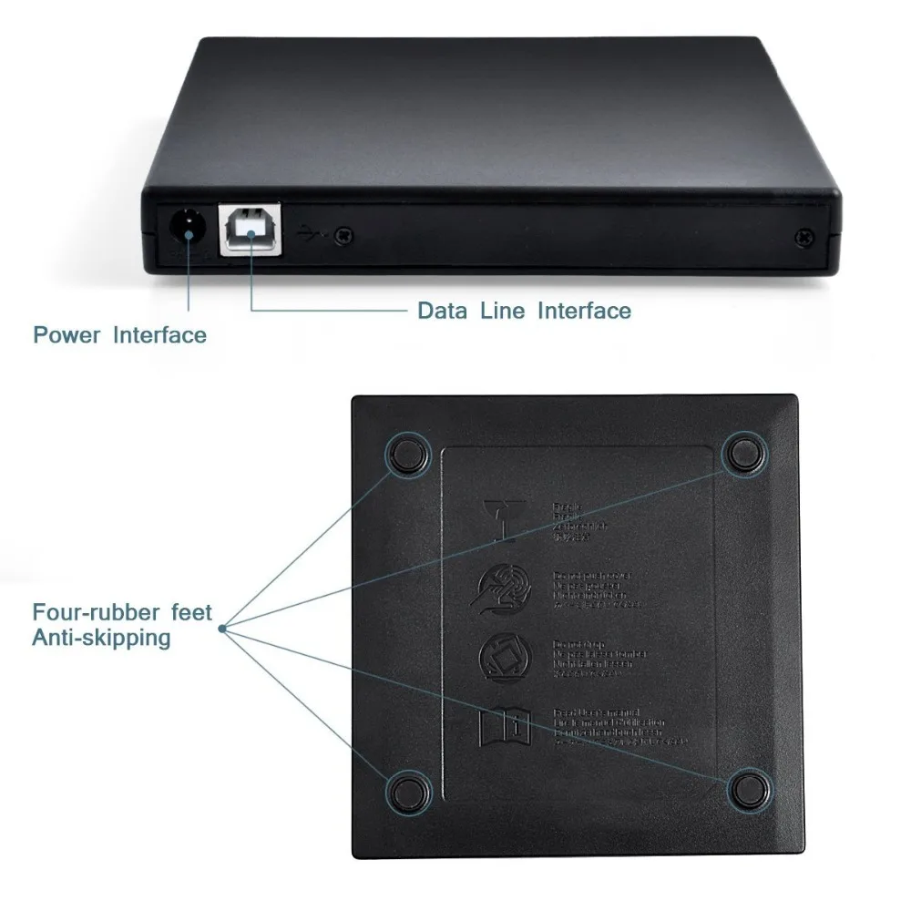 Внешний USB 2 0 DVD RW CD Привод записывающая горелка CD/ROM плеер тонкий Portatil для WINDOWS