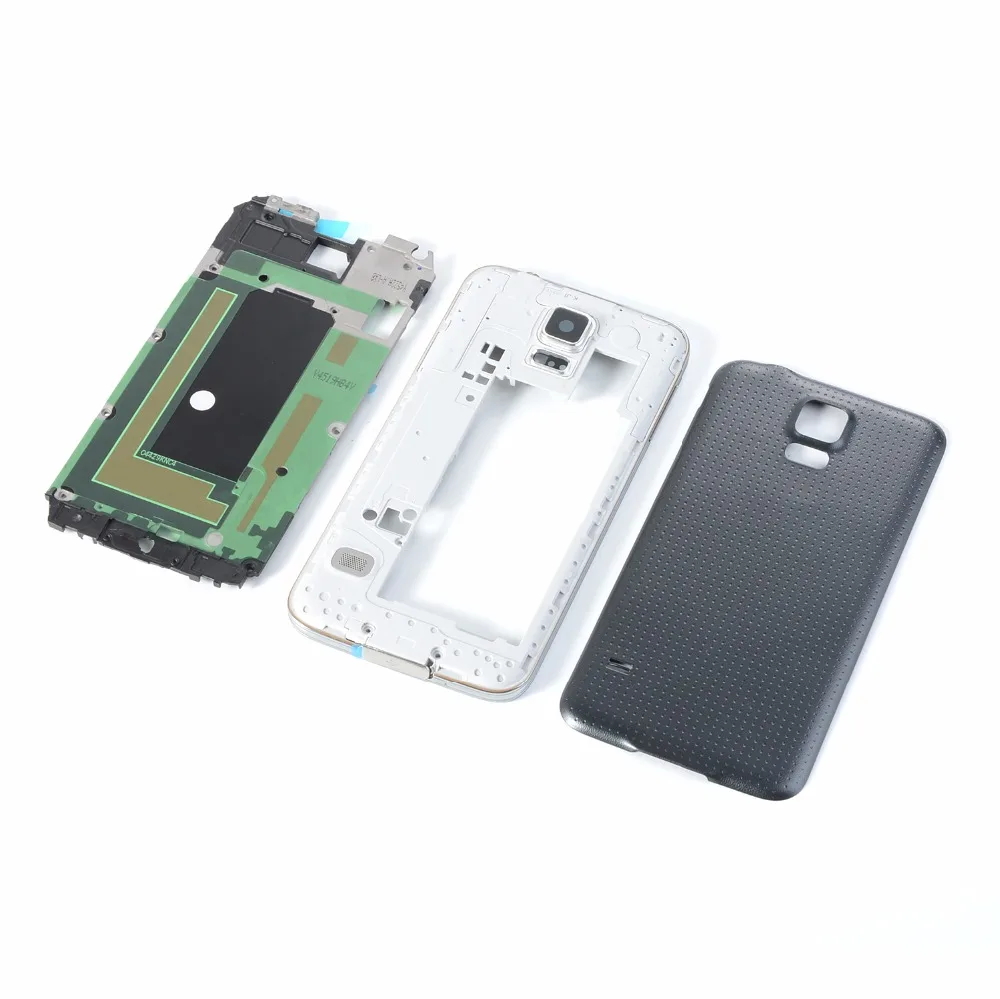 Для Samsung Galaxy S5 i9600 G900F G900H G900P G900T G900M Корпус Передняя рамка + средняя крышка