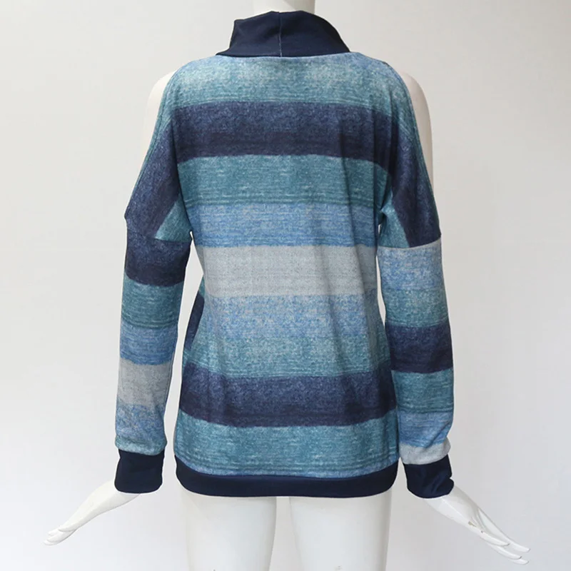 Женская футболка сексуальная с открытыми плечами длинным рукавом новинка Ретро