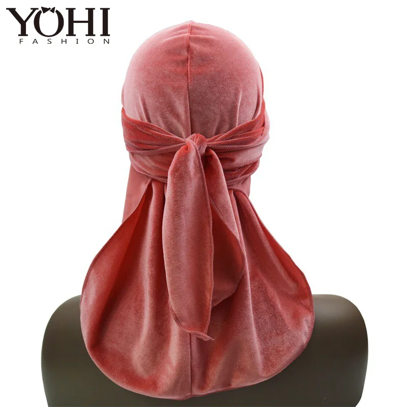 Новинка длинный хвост бархатная бандана тюрбан шляпа парики Doo Durag Байкерский