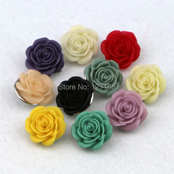 

60pcs/lot mix colors 18mm DIY Interchangeable Jewelry Rose Flower Snap Button Charms Fit Snap Bracelet button Jewelry