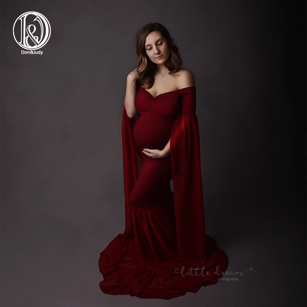 D & J модное платье для беременных фотосессии макси с длинными рукавами Модные