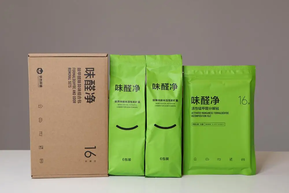Decomposition felt Active manganese Removing the formaldehyde quickly Long-lasting effectivity | Activated Carbon Bags &amp Boxes