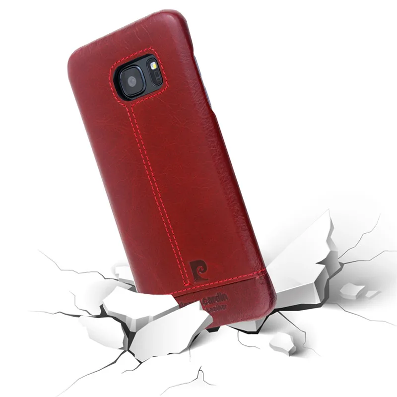 Luxury Pierre Cardin for Samsung Galaxy S7 edge Authentic Genuine Leather Vintage Cover Case Edge hard |