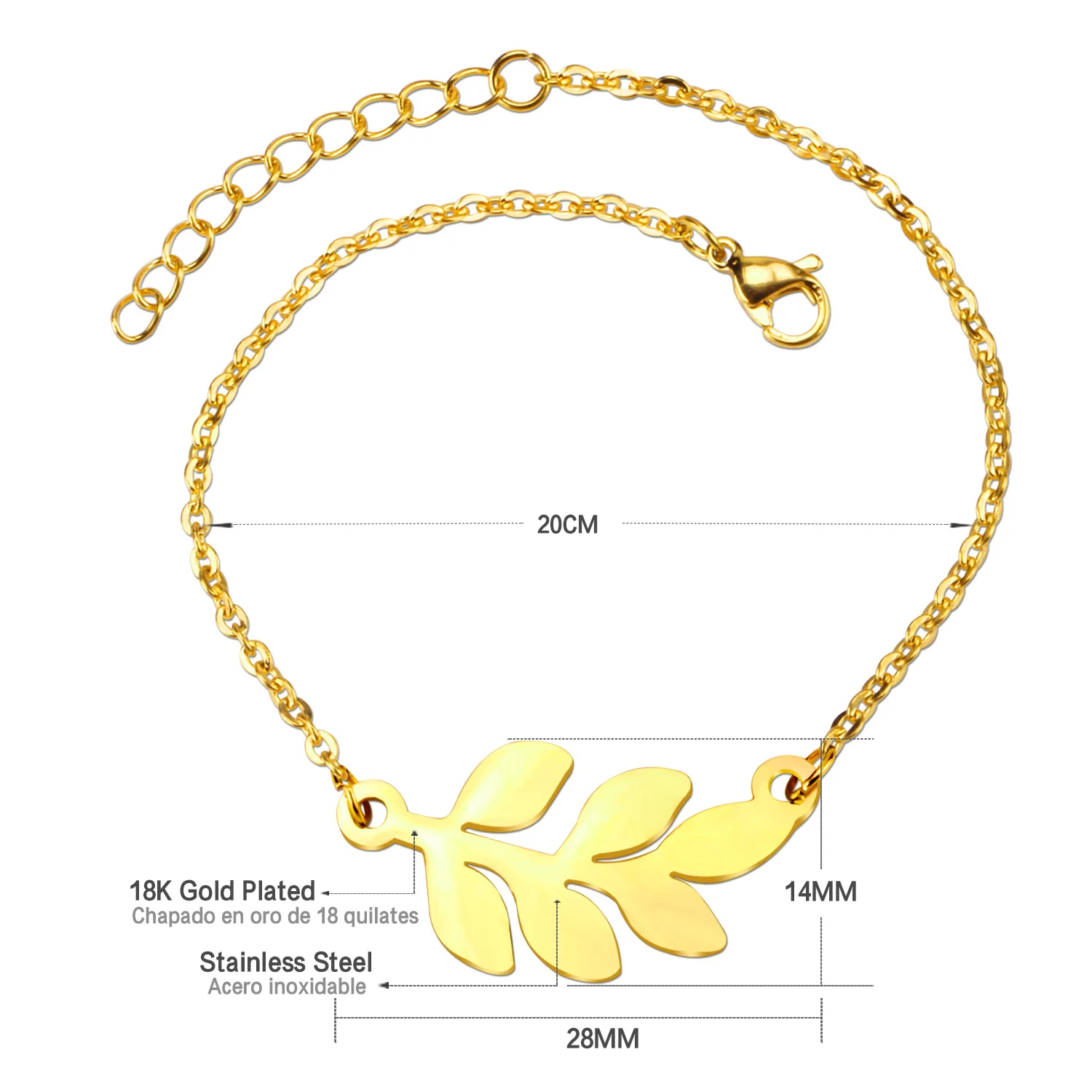 Наборы браслетов и ожерелий LUXUSTEEL золотого цвета в форме листьев Женские