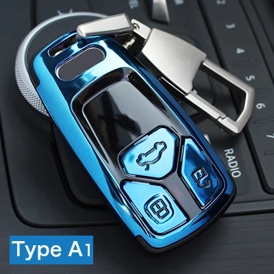 blue shell and chain Скорость движения воздуха, АБС-пластик, автомобильный чехол для ключей для автомобиля AUDI A4 A3 A5 A4L TT Q7 аксессуары audi A3 оболочки audi ключ крышка Q7 кольцо для ключей - Название цвета: blue shell and chain