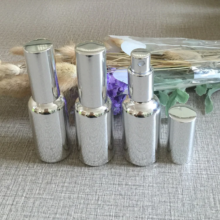 Посеребренные стеклянные пустые флаконы для парфюма 30 мл 1 унция спрей
