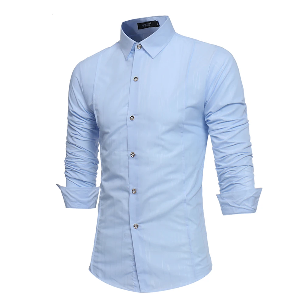 Fashion men's shirt creative printing long sleeve turn-down collar shirts blouse business simple style tops men | Мужская одежда