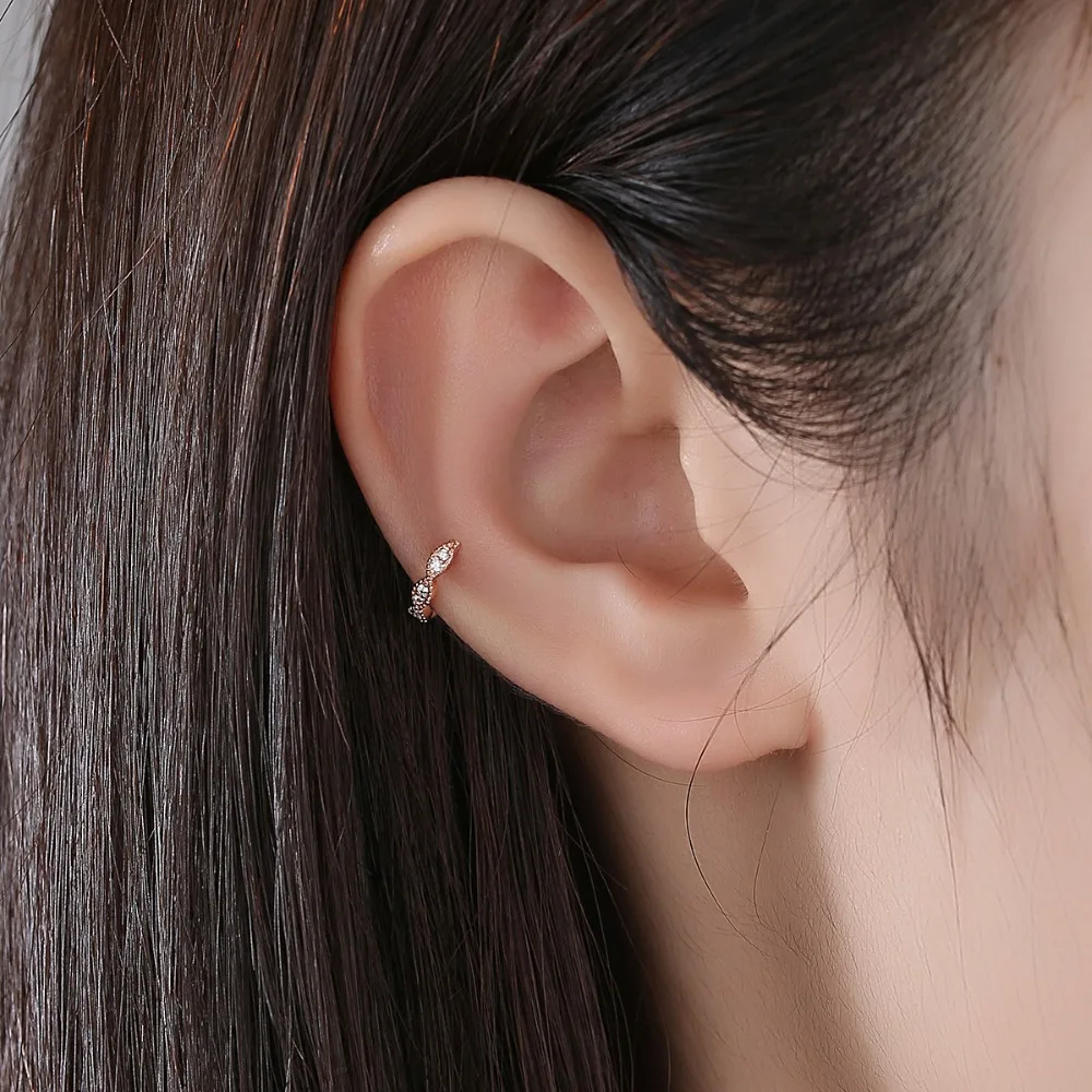 LUOTEEMI простой дизайн полу-кольцевой клип серьги для женщин вечерние Роскошные CZ