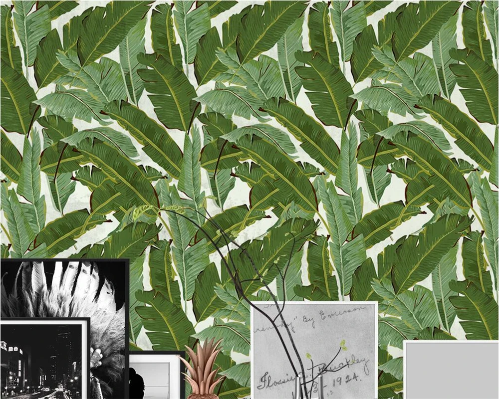 Обои Beibehang на заказ свежие натуральные зеленые тропические дождевые лес ручная