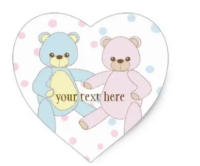 

1.5inch Teddy Bear Twins Sticker 1