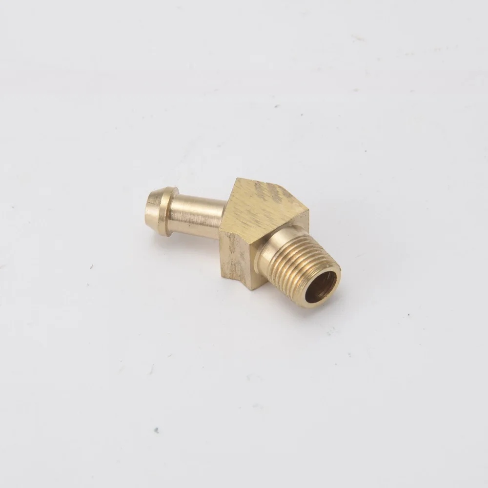 Латунь Boost Hose Barb к мужской резьбе 45 градусов угловой фитинг для Garrett T2 T3 Turbo 1/8