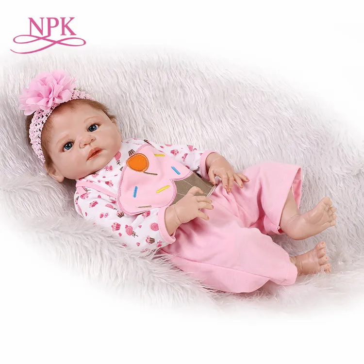 

NPK reborn doll with soft real gentle touch 22inch full vinyl doll lifelike newborn baby Christmas Gift sweet baby