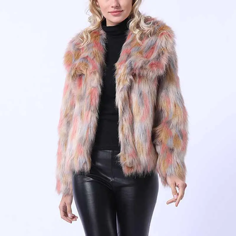 Fur jacket 2022 New Fashion Fur & Faux Fur  Large size Short Color Long-sleeved High-quality Women Fur Coat NUW544
