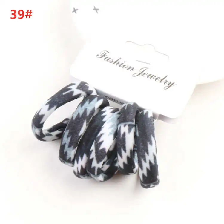 style 39 6 шт./комплект, милые эластичные резинки для волос для девочек, трикотажные резинки для волос, резинка для волос, резинки для волос - Цвет: style 39