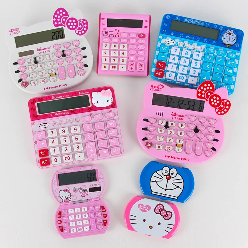1 шт. 12 цифр Солнечный Kawaii мультфильм розовый милый hello kitty калькулятор двойной