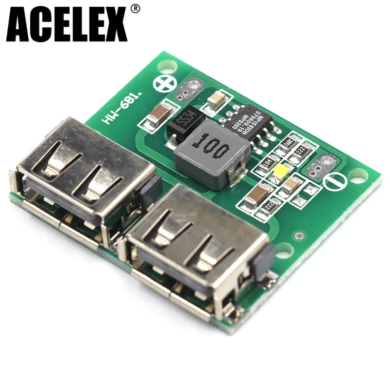 10 шт. 12V24Vto5V DC-DC понижающее зарядное устройство Модуль питания Двойной выход USB