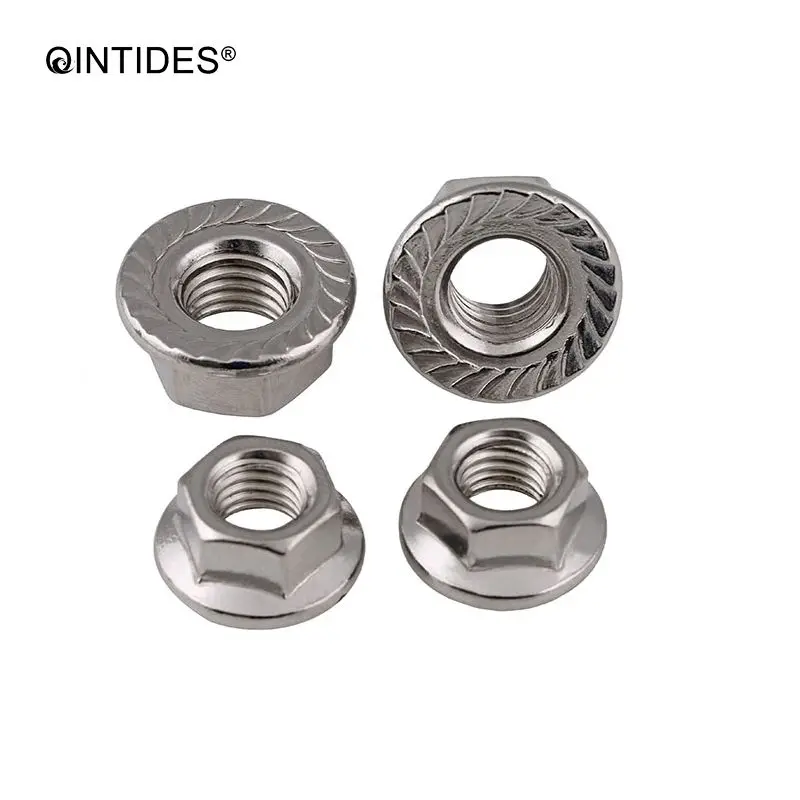 QINTIDES M3 M4 M5 M6 M8 M10 M12 M14 M16 шестигранные гайки с фланцем 304 фланцевые из нержавеющей