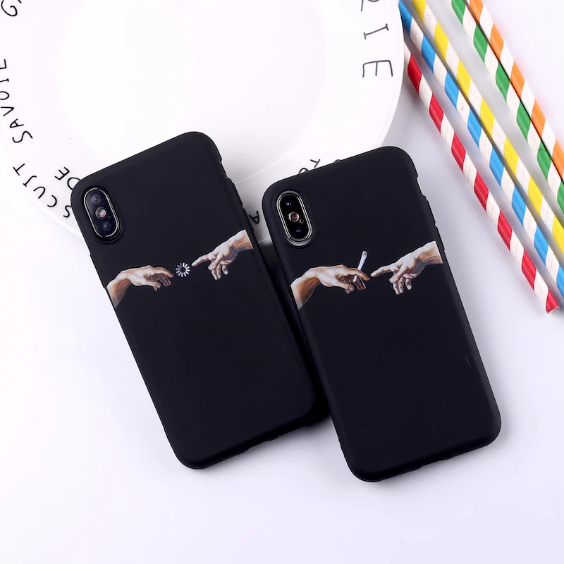 Мягкий матовый чехол для телефона с рисунком Моны Лизы Давида iPhone 12 11 7 7Plus 6S 8 8Plus X