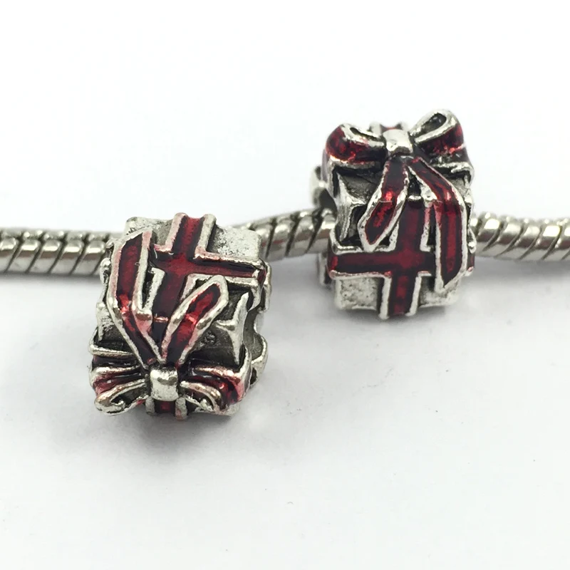 Рождественская Подарочная коробка очаровательные Европейские Бусины подходят