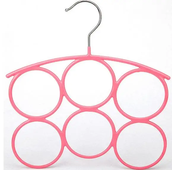 Вешалка для шарфов с шестью кольцами нескользящая шелковая стойка галстука и