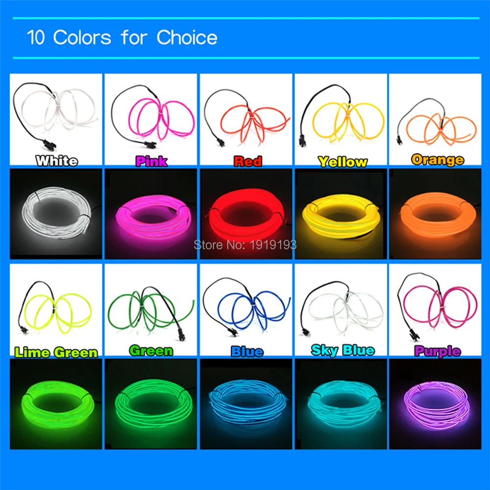 10 видов цветов светодиодная неоновая гирлянда Сияющие костюмы сценическое