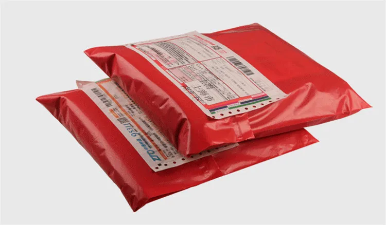 Leotriting красная рассылка полиэфирного клея Сумка-конверт Bolsa Подарочная упаковка Сумки Пластиковый почтовый красный свадебный подарок Safty сумка