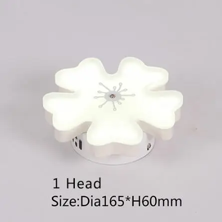 1 head Dia17cm Сливовый цвет креативные современные светодиодные потолочные лампы для гостиной спальни Крытый акриловый потолочный светильник светильники Освещение plafonnier - Цвет корпуса: 1 head Dia17cm
