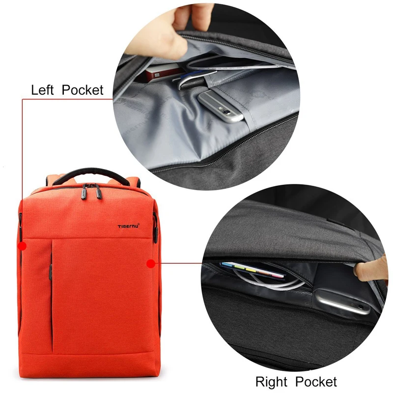 Tigernu Марка USB зарядка Мужчины Рюкзак Анти Вор брызгозащитный для ноутбука Мужской