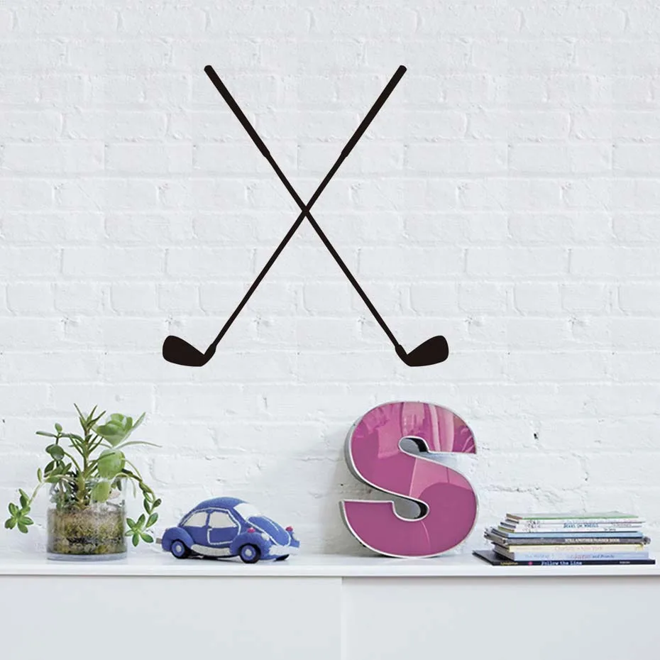 Перекрещивающиеся двойные наклейки на стену для гольфа декоративные виниловые