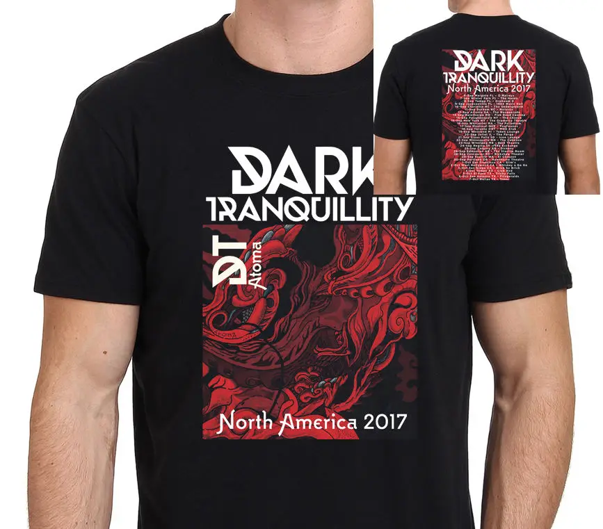 Темно-спокойствие Северной американский тур 2017 Для мужчин черный футболка