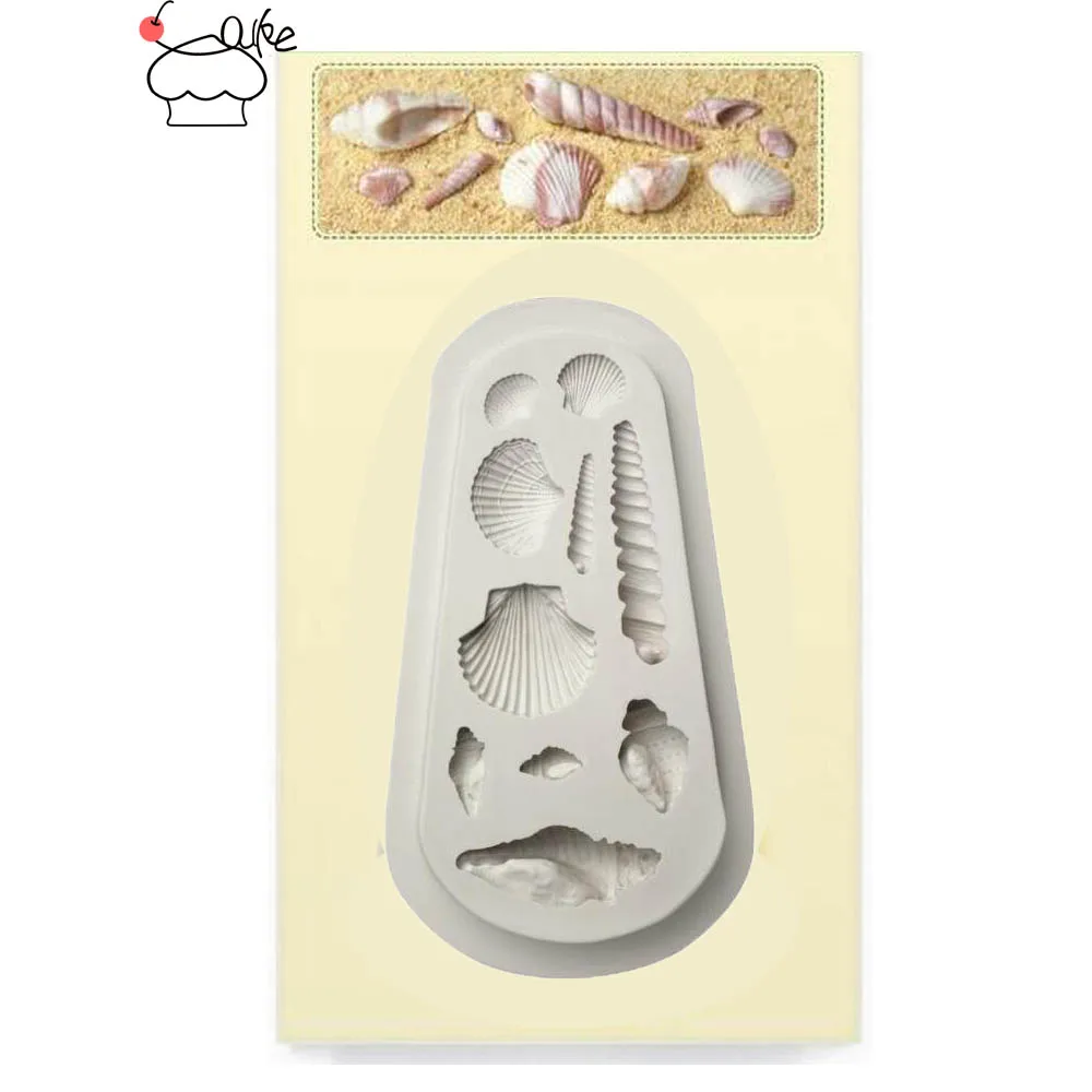 Aouke Seashells силиконовые формы для украшения тортов силиконовая форма Sugarpaste Candy Chocolate для мастики и глины Mold J085