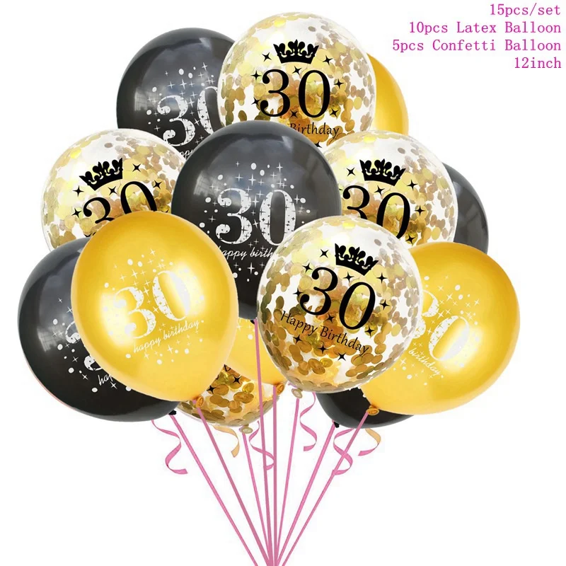 30 Balloons Taoup 10 20 30 40 50 60 Топпер для торта «С Днем Рождения» украшения свадебного торта принадлежности для торта День рождения Декорации для взрослых - Цвет: 30 Balloons