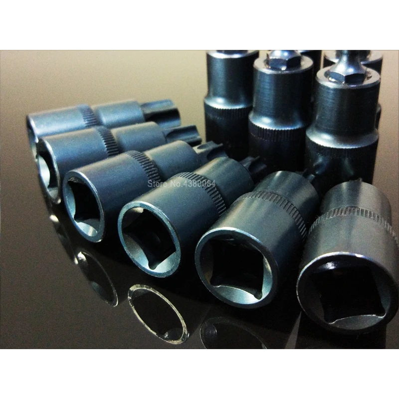 11Sizes TORX Screwdriver Bits 1/2" Socket Adapter Motor/Car 6 Point Spline Screw Driver Bits 55mm Power Hand Tools T20-T70(mm