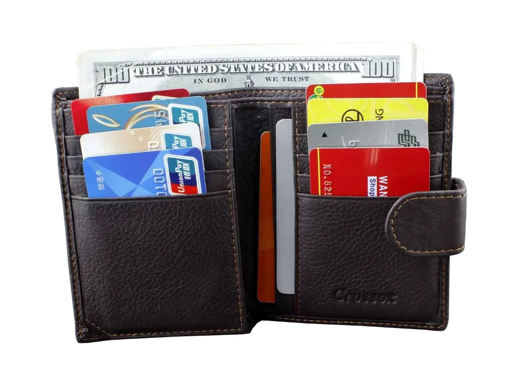 Мужской бумажник двойного сложения из натуральной воловьей кожи | Багаж и сумки